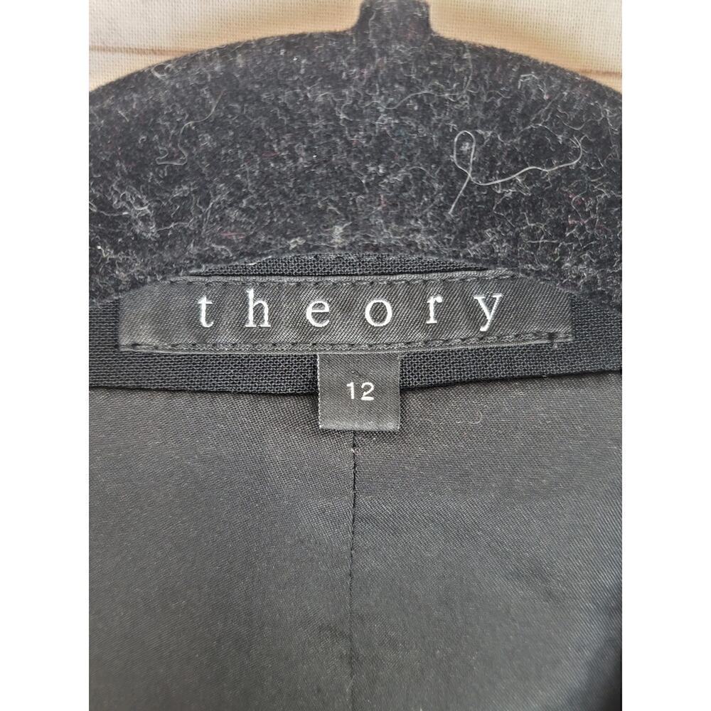 Theory Single Button Wool Blend Black Blazer, Sz … - image 3